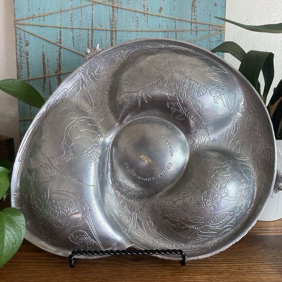 Vintage ARTHUR COURT Sea Life Turtle Divided Tray Platter Serveware, 1985 w LID - Picture 13 of 16